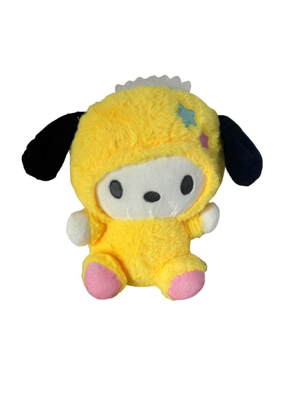 Pochacco Plush Yellow Star Pajamas 8” Hello Kitty Friends Stuffed Toy